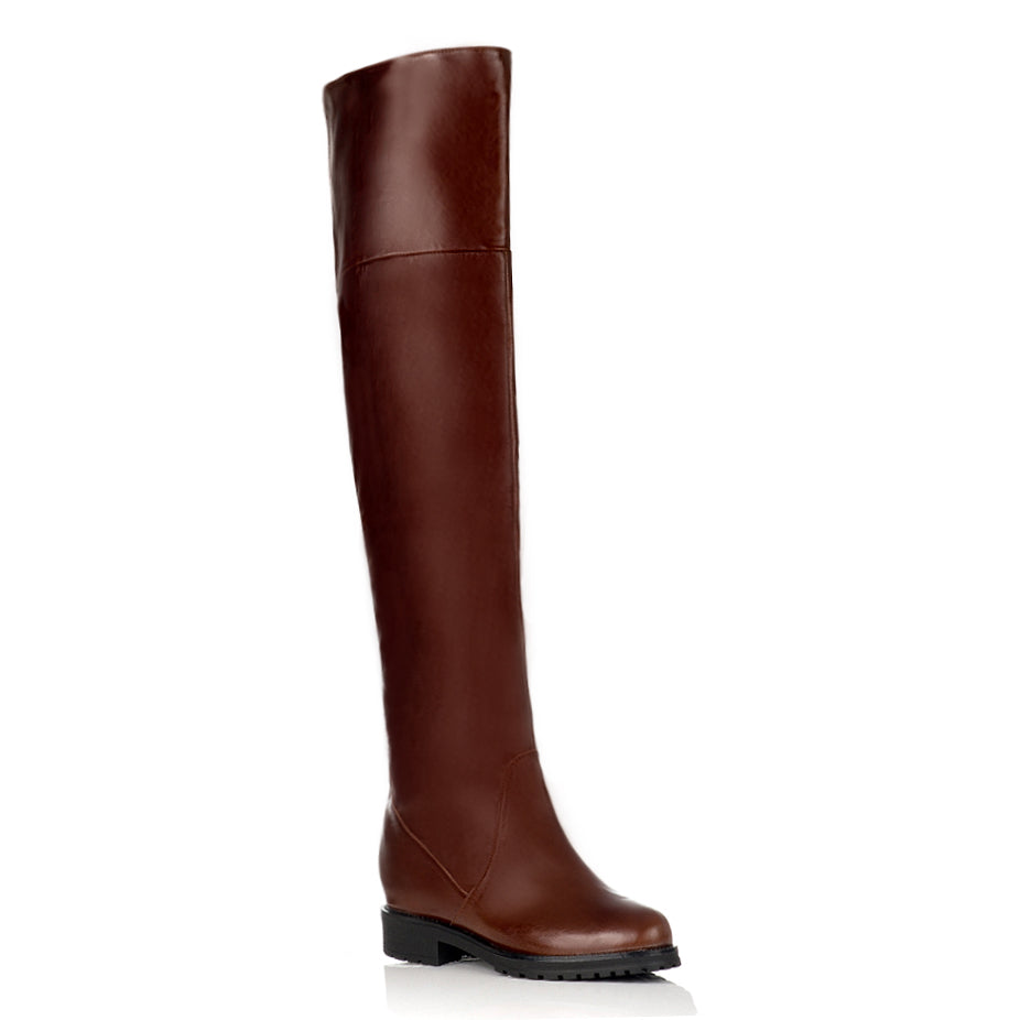 Cizme peste genunchi piele maro C2 - orice culoare