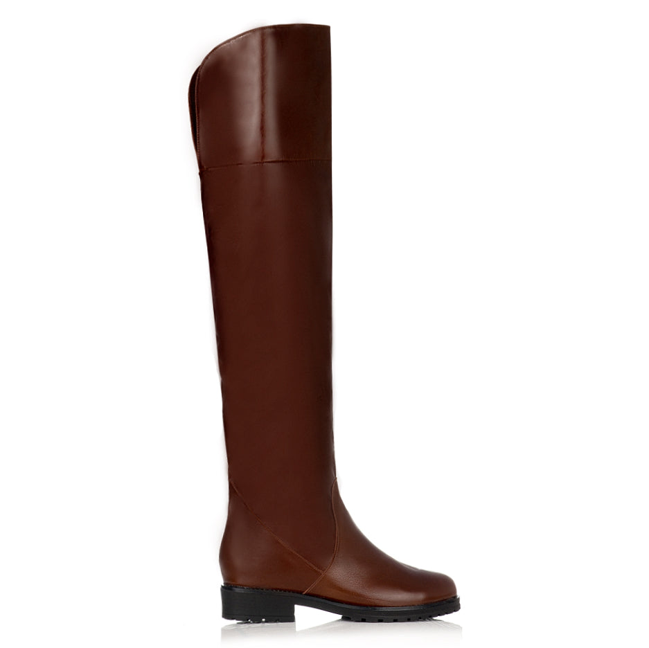 Cizme peste genunchi piele maro C2 - orice culoare