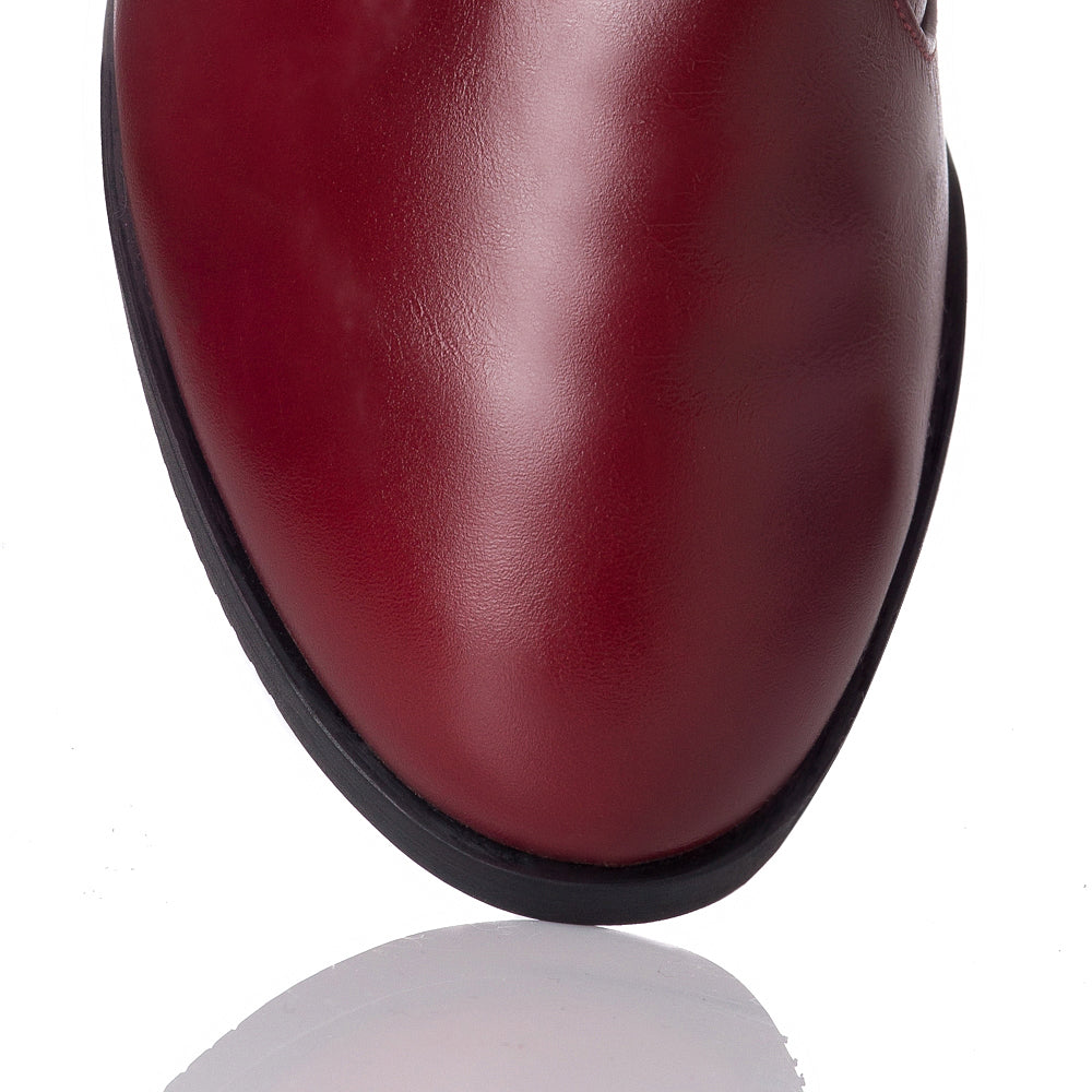 Cizme Piele Bordo Catarame Evelin T1 - orice culoare