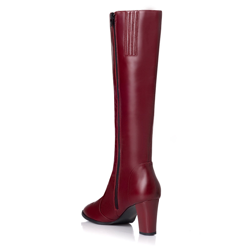 Cizme Piele Bordo Catarame Evelin T1 - orice culoare
