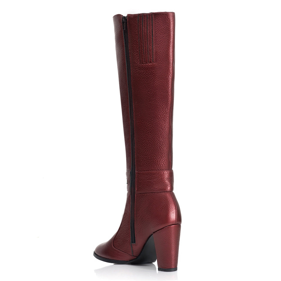 Cizme Piele Bordo Ella T9 - orice culoare