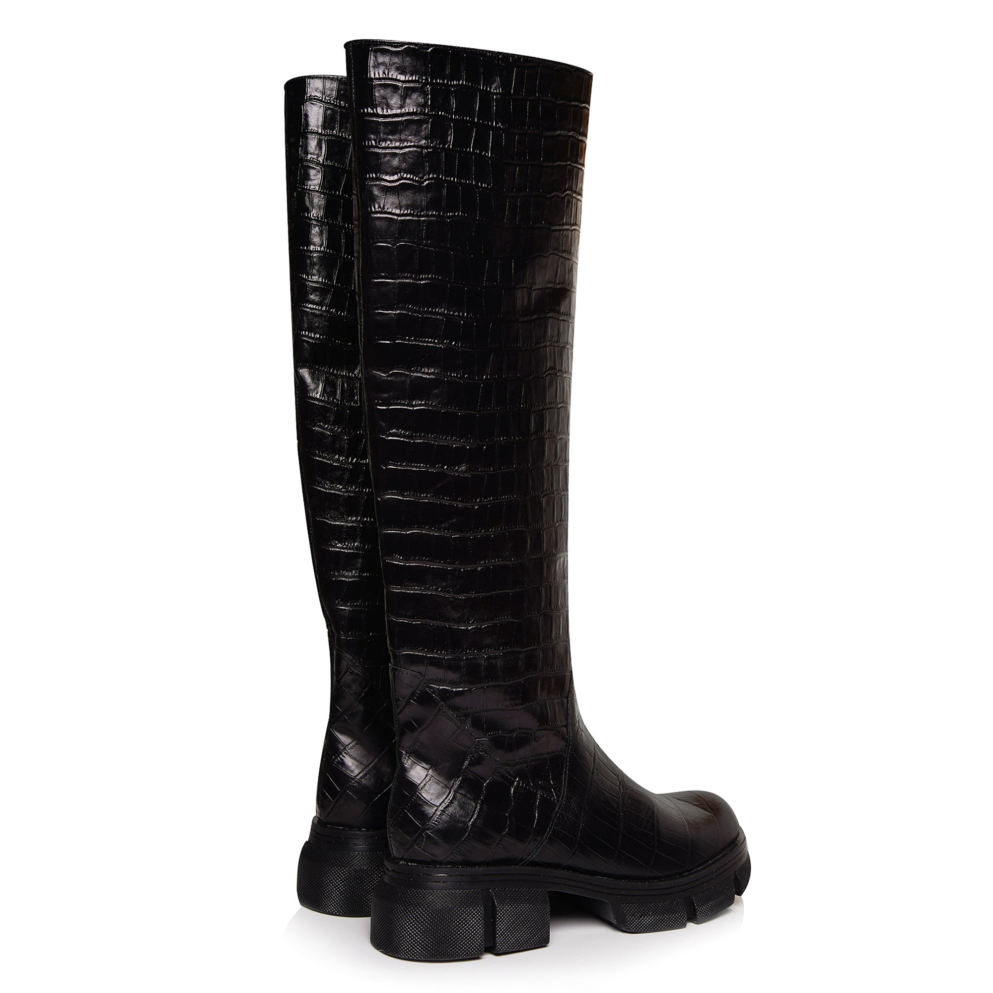 Cizme Talpa Bocanc Piele Croco Negru Artemis C10 - orice culoare