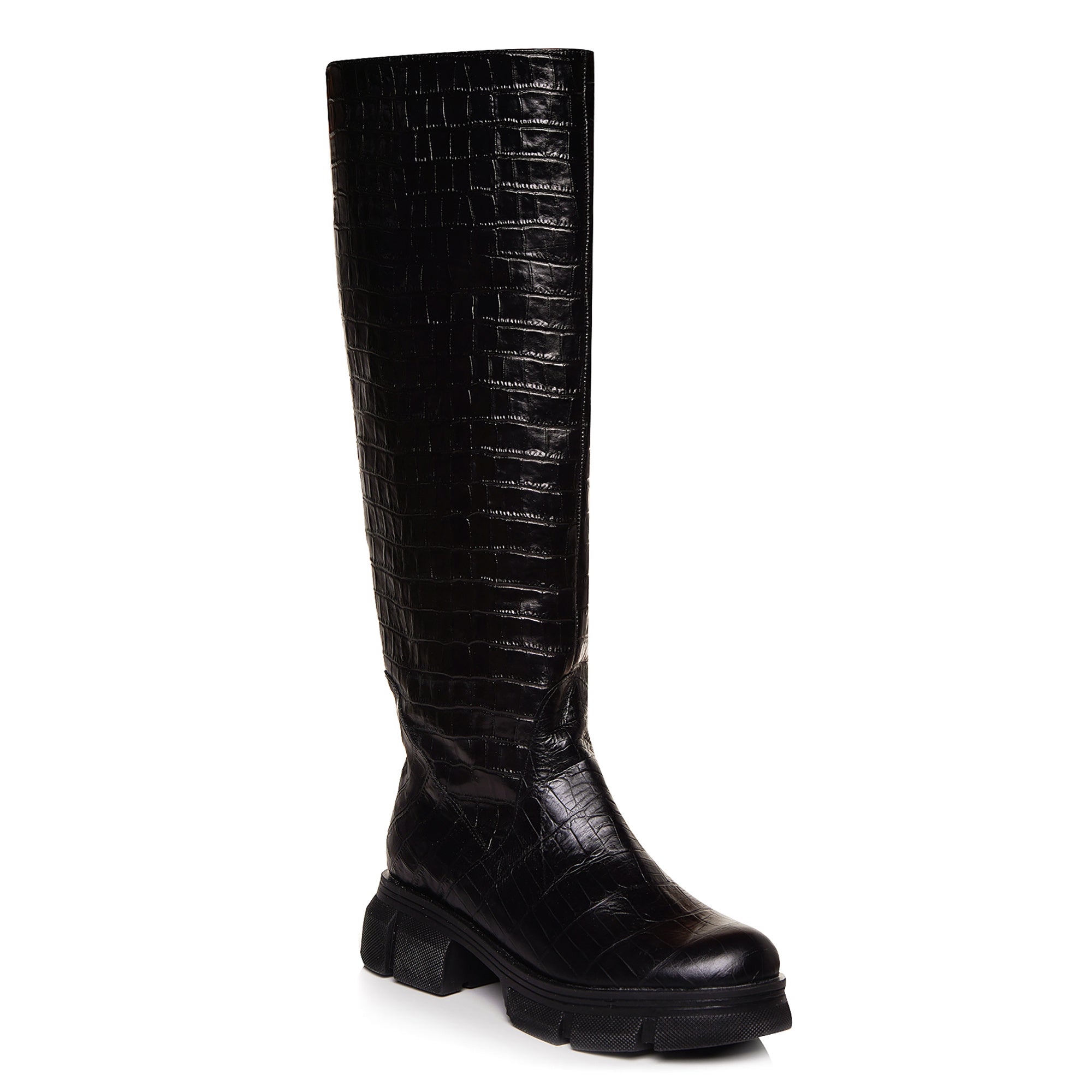 Cizme Talpa Bocanc Piele Croco Negru Artemis C10 - orice culoare