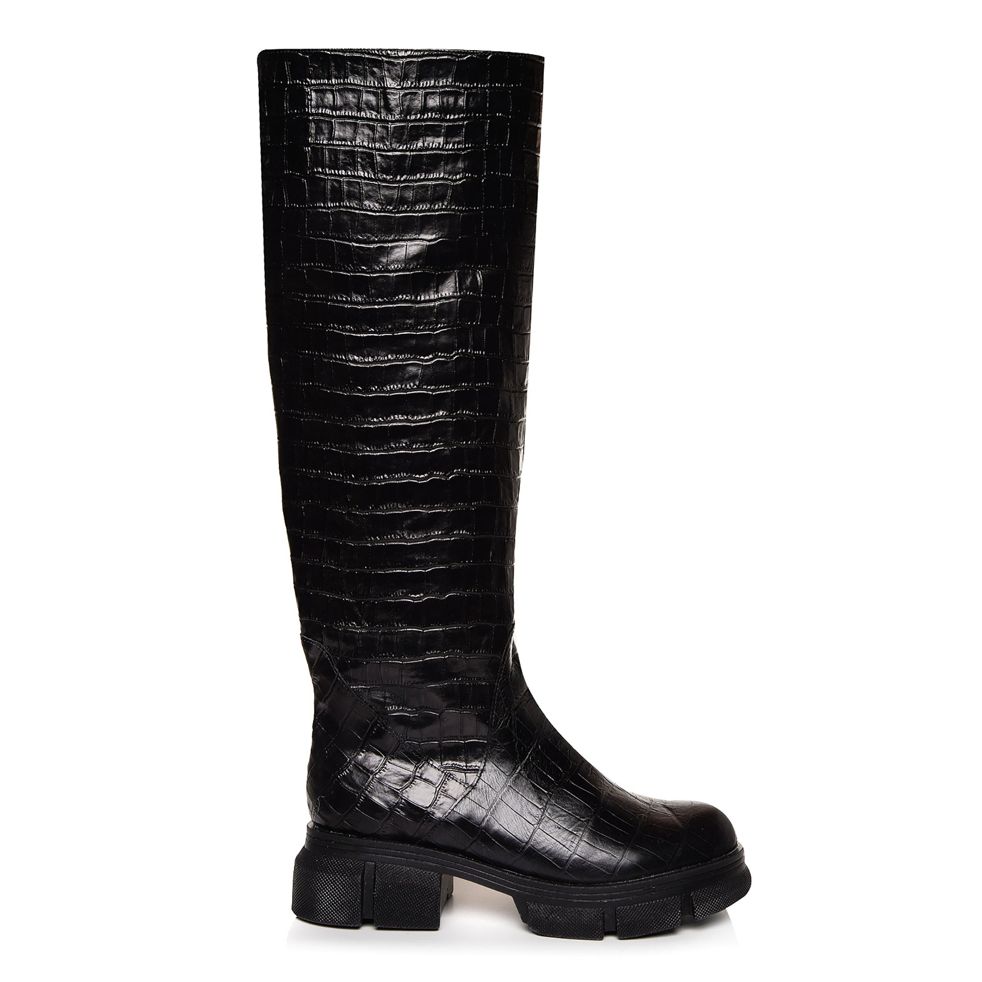 Cizme Talpa Bocanc Piele Croco Negru Artemis C10 - orice culoare