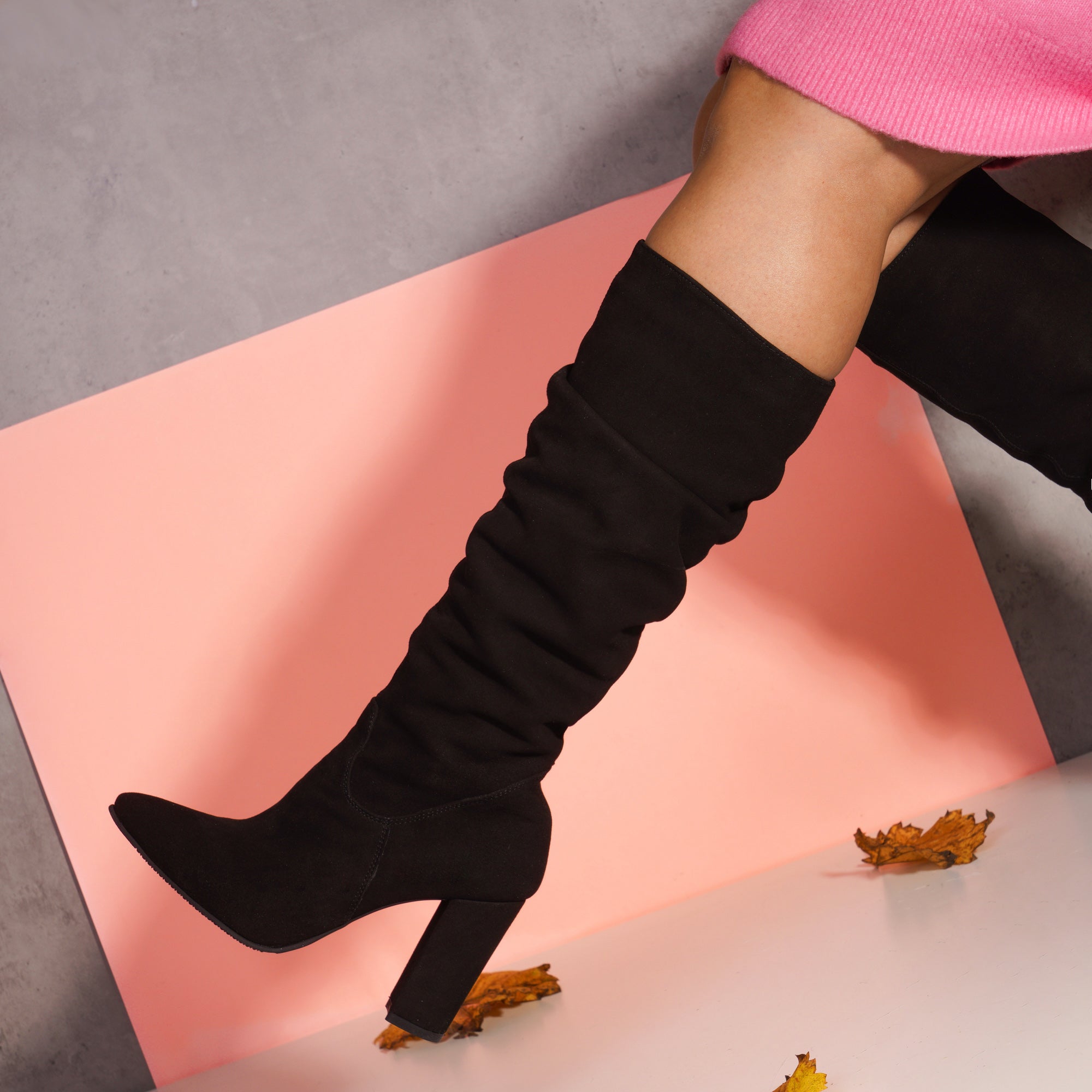 Cizme piele intoarsa fronsate Evelin V50 - orice culoare