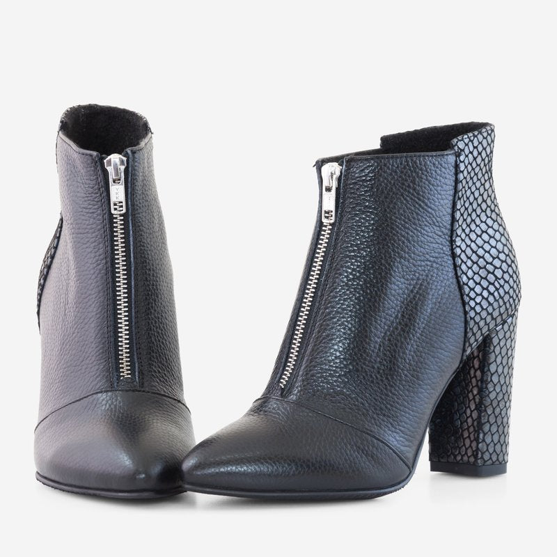 Botine Piele Negru Mari Lu D25 - Orice Culoare