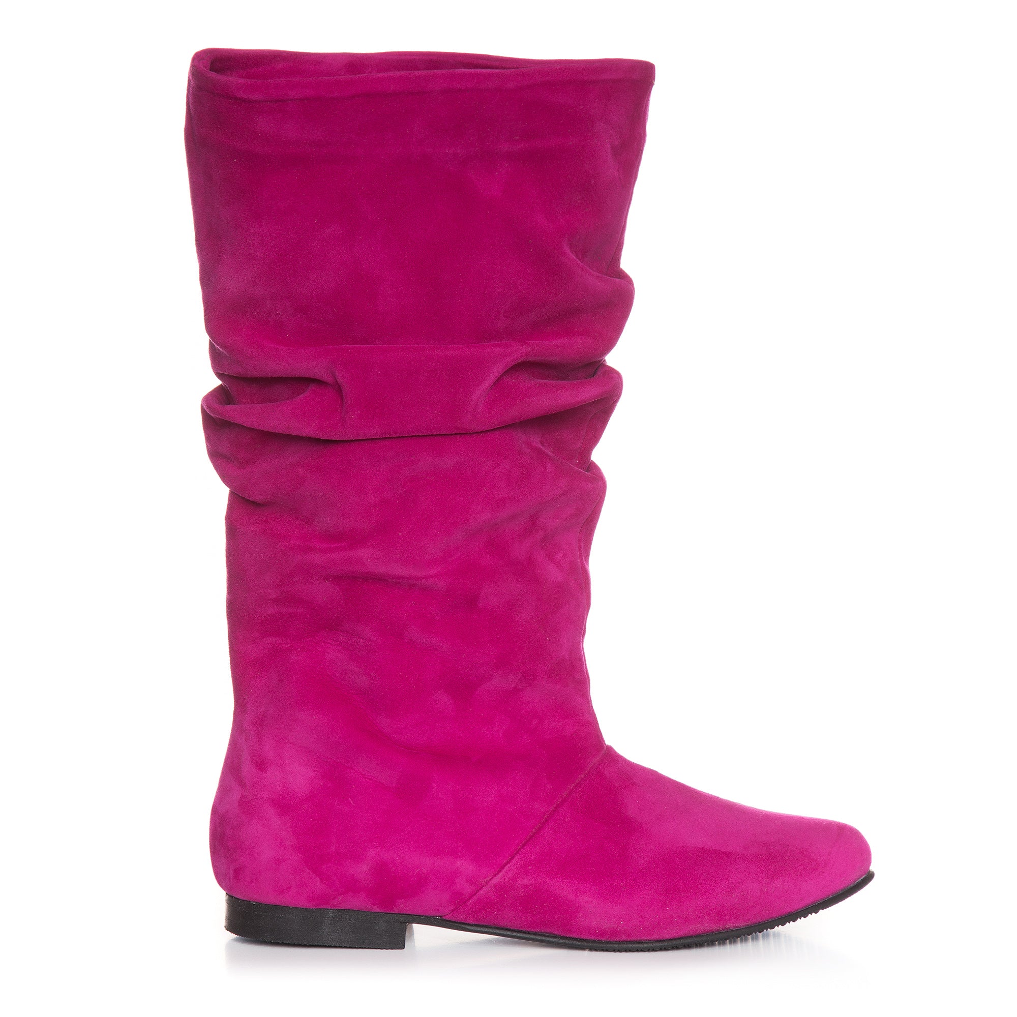 Cizme Piele Naturala fronsate Fucsia L5 - orice culoare