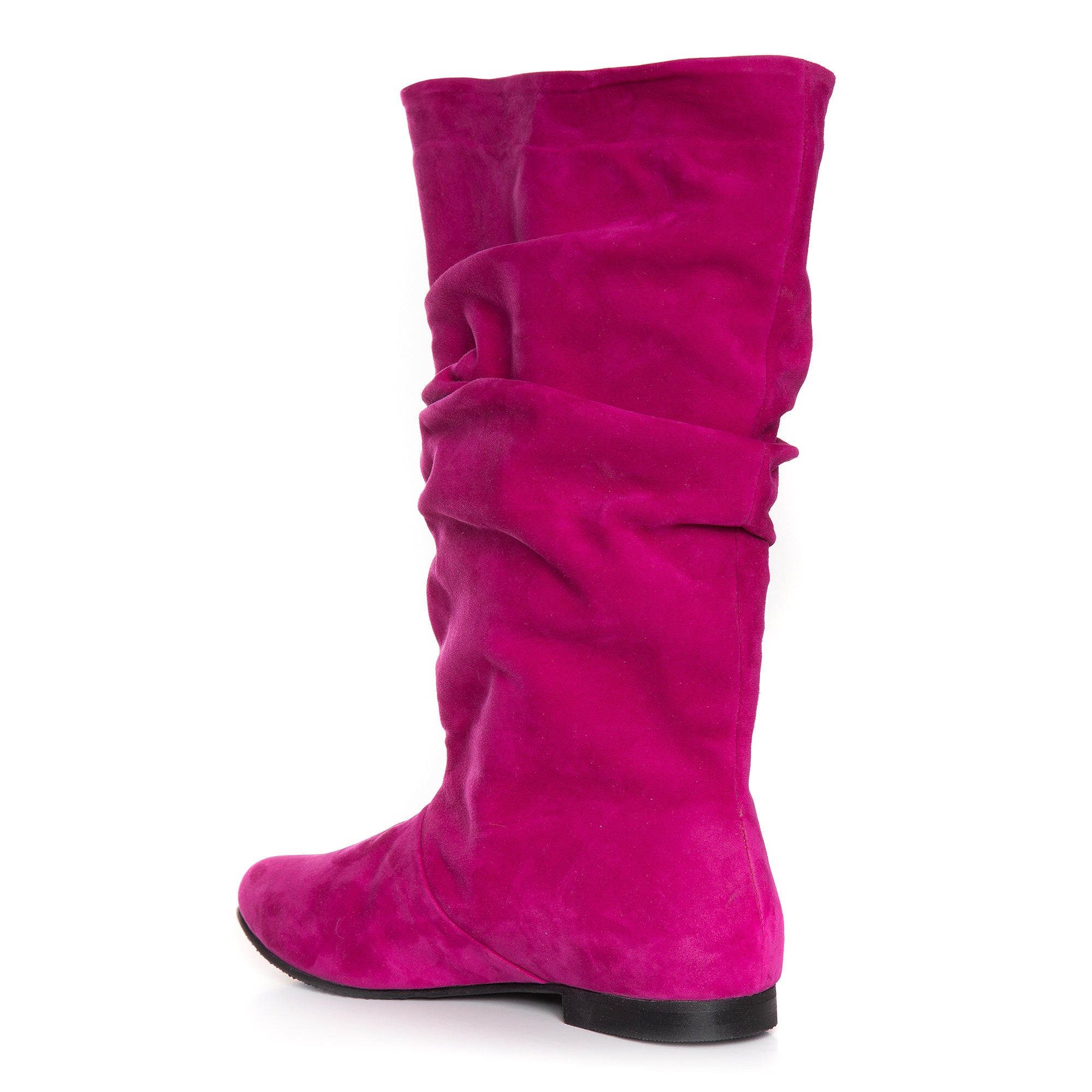 Cizme Piele Naturala fronsate Fucsia L5 - orice culoare