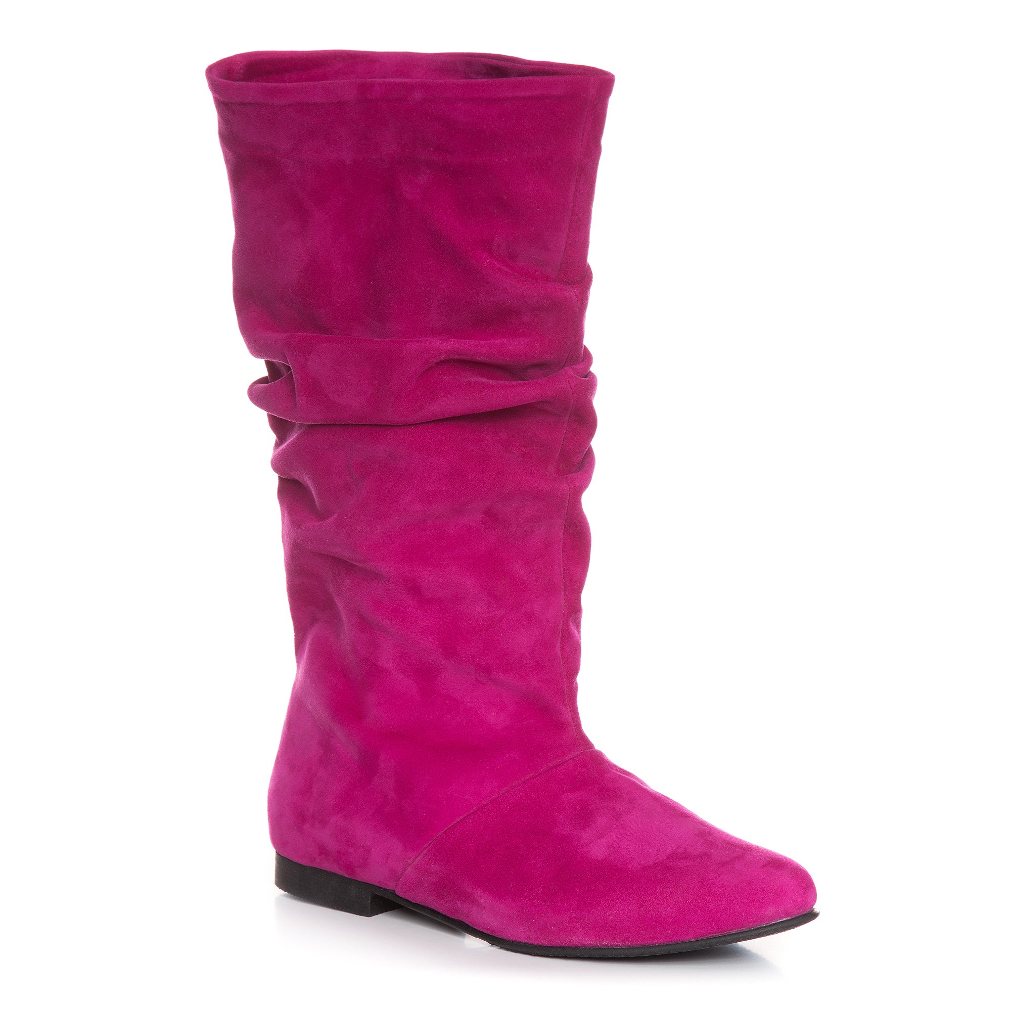 Cizme Piele Naturala fronsate Fucsia L5 - orice culoare