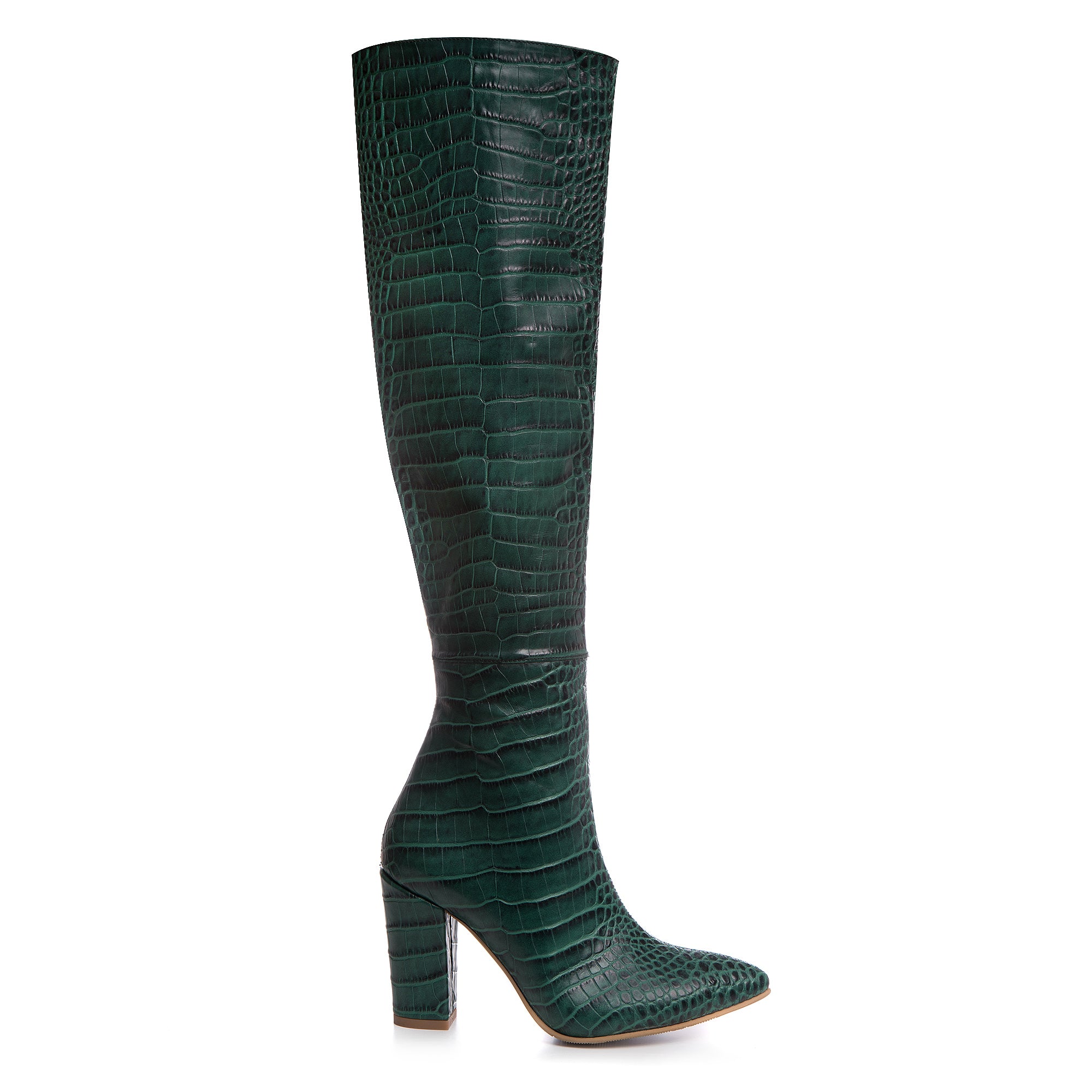 Cizme Piele Imprimeu Sarpe Verde Lia M1- orice culoare