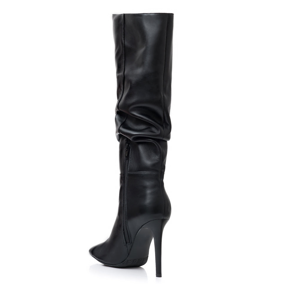 Cizme Stiletto Fronsate Piele Naturala  S7 - orice culoare