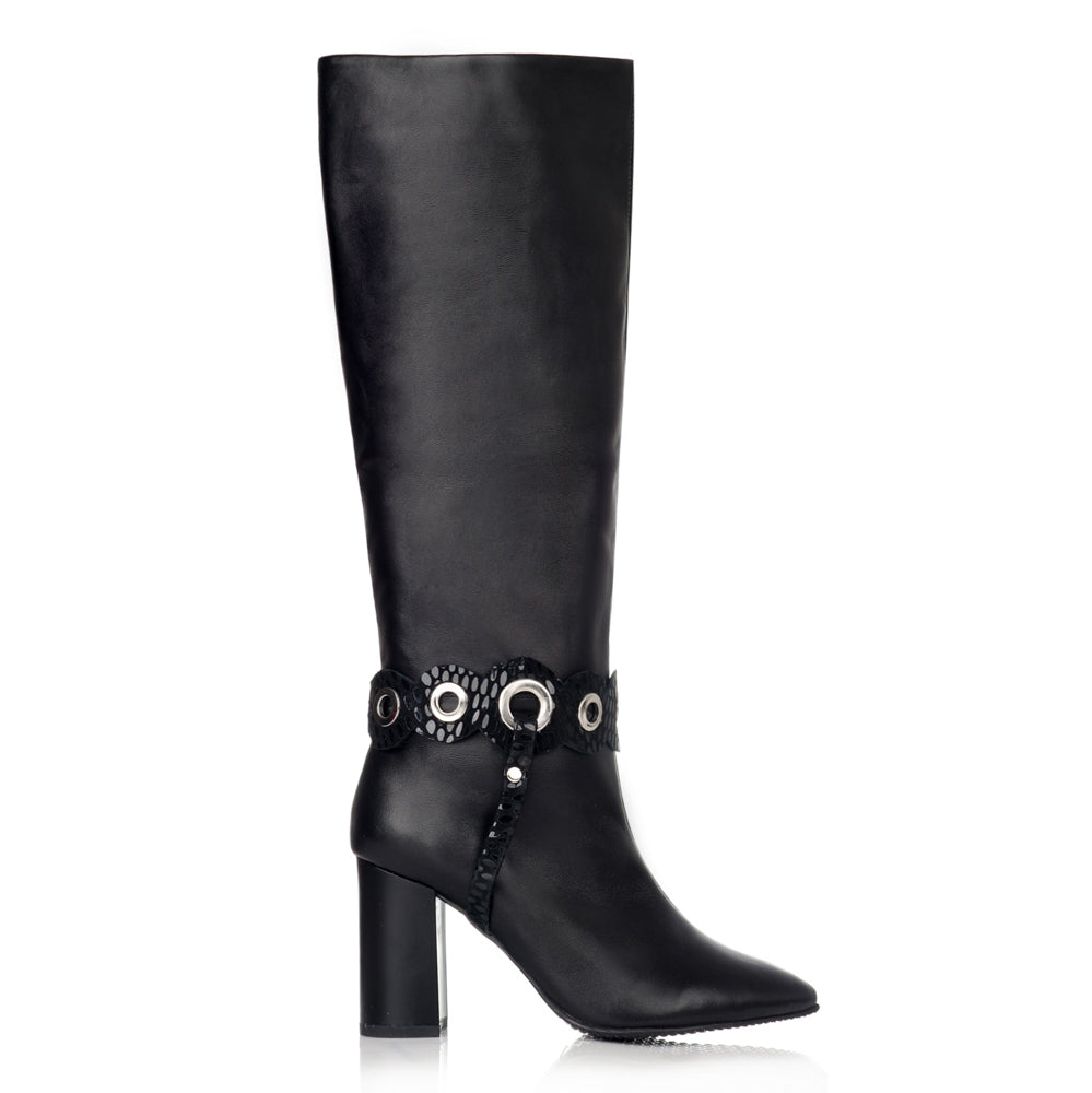 Cizme dama stiletto toc gros negru C9 - orice culoare