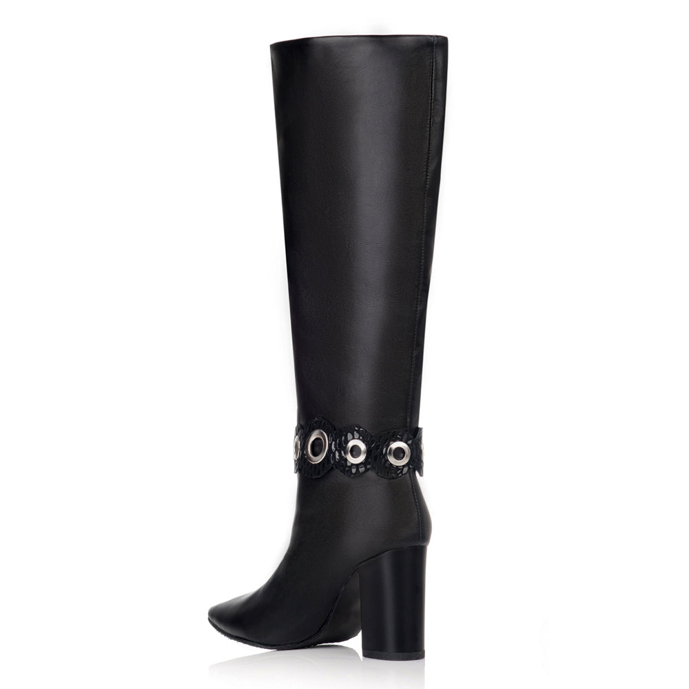 Cizme dama stiletto toc gros negru C9 - orice culoare