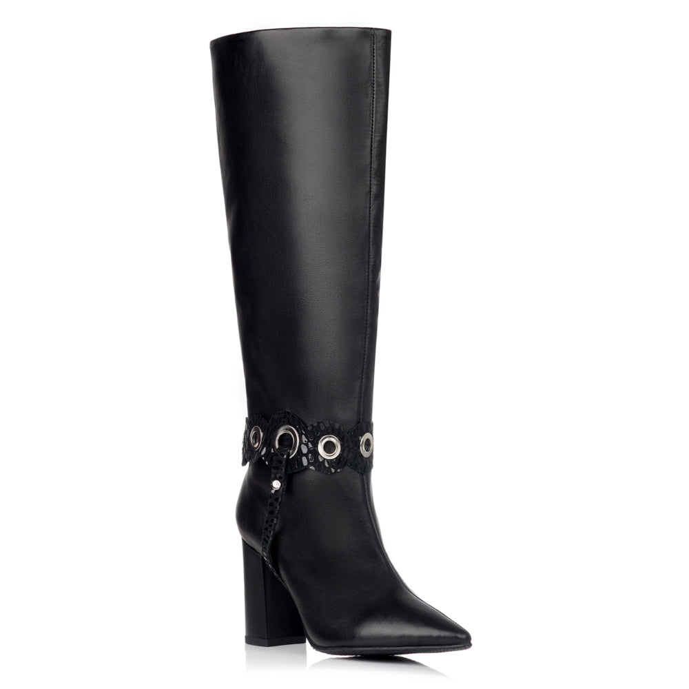 Cizme dama stiletto toc gros negru C9 - orice culoare