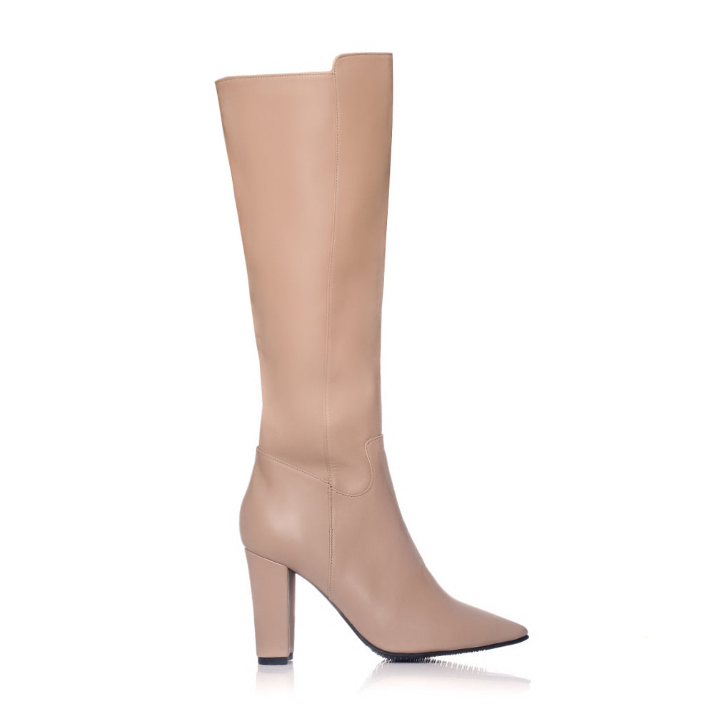 Cizme stiletto piele naturala nude C9- orice culoare