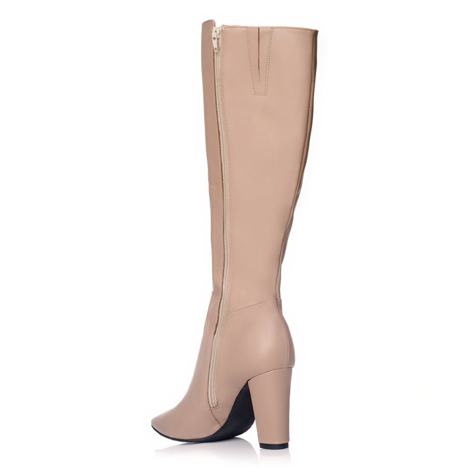 Cizme stiletto piele naturala nude C9- orice culoare