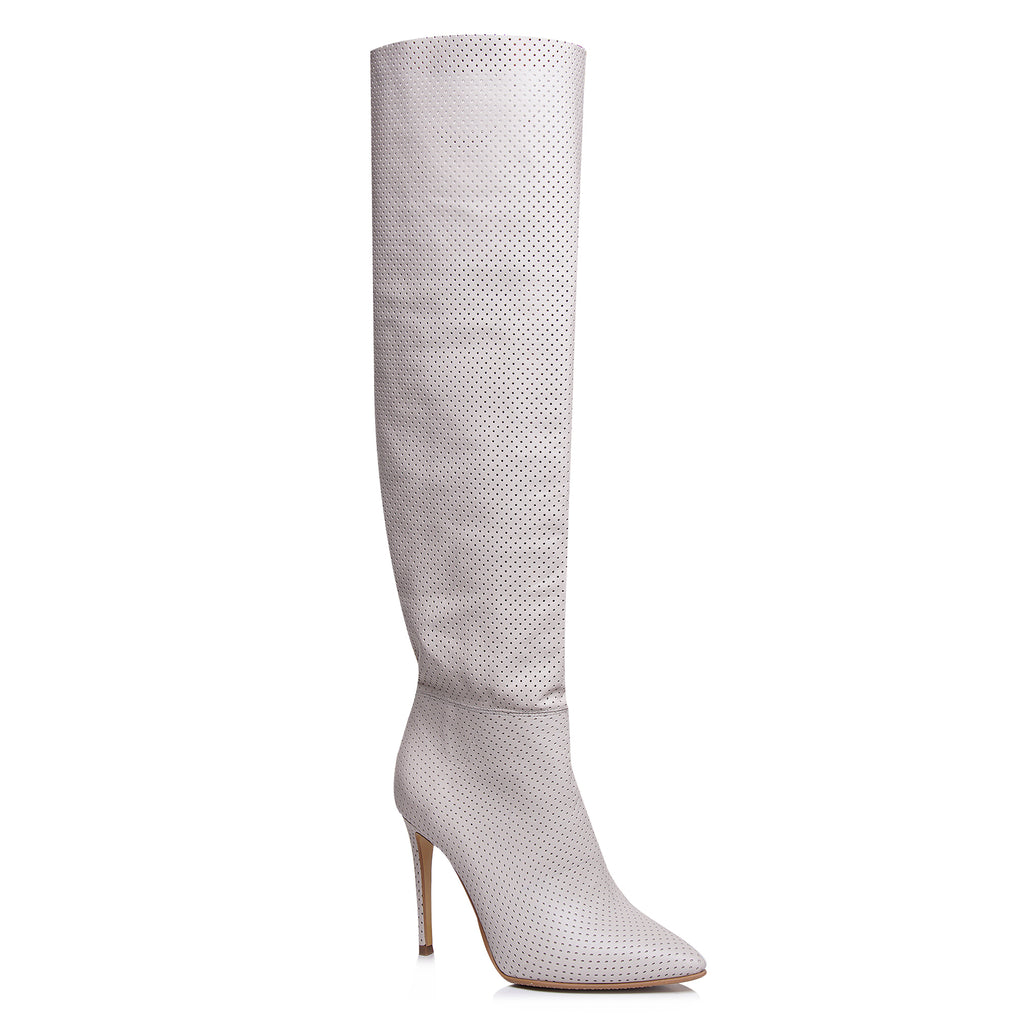 Cizme Stiletto Piele Naturala Perforata L30 - orice culoare