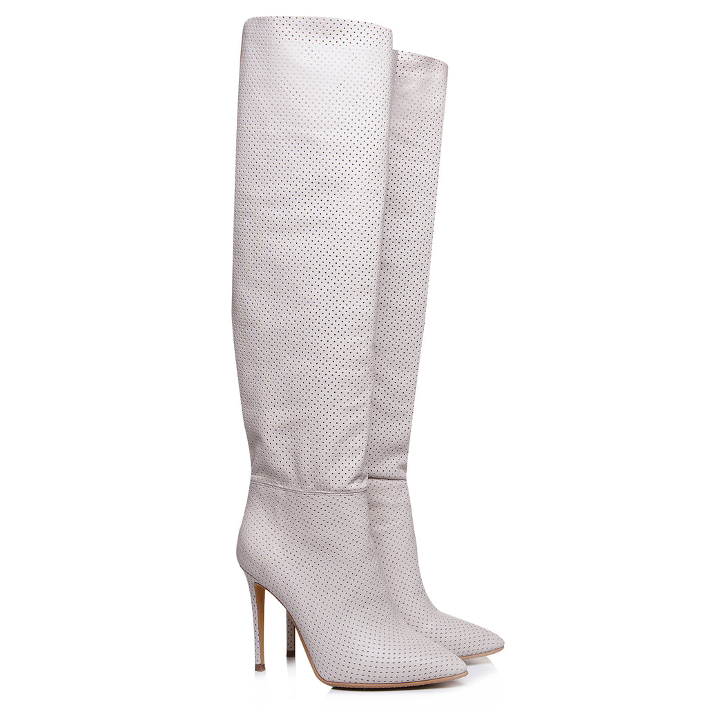 Cizme Stiletto Piele Naturala Perforata L30 - orice culoare