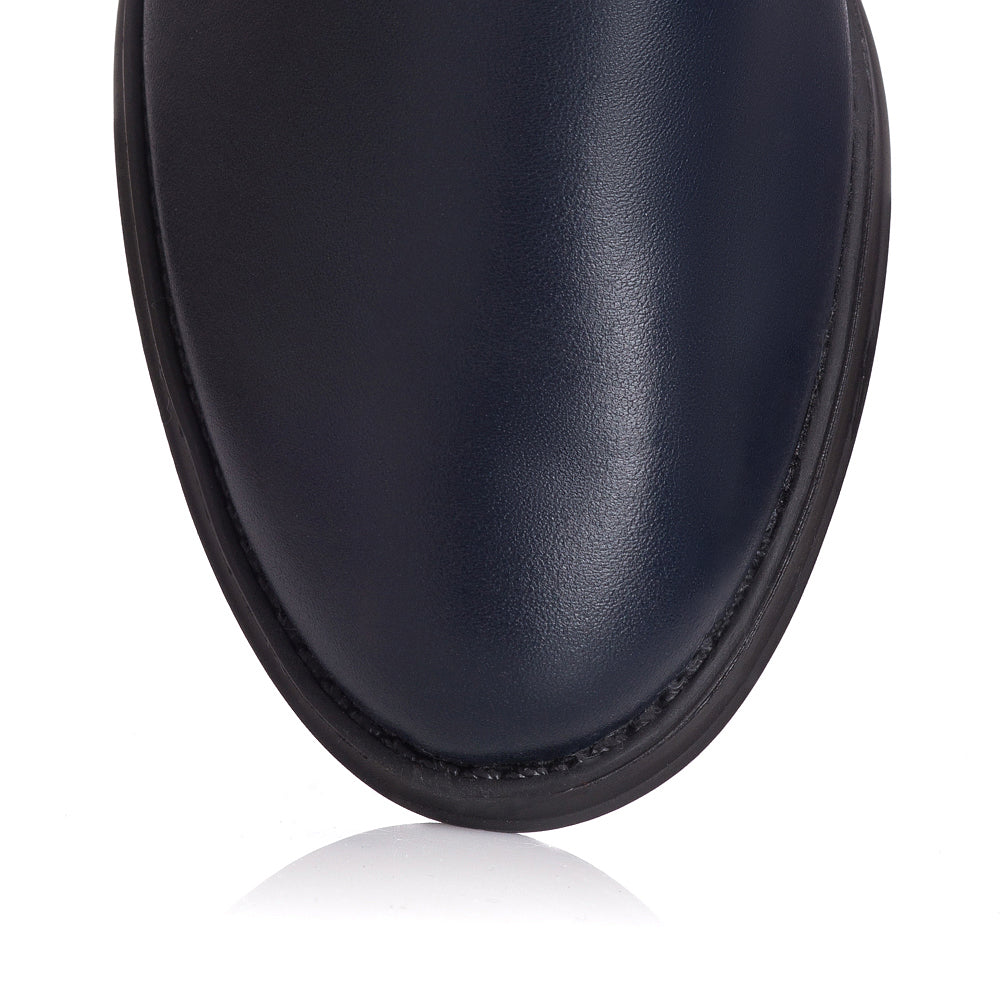 Cizme Piele Bleumarin cu Model Andre T2 - orice culoare