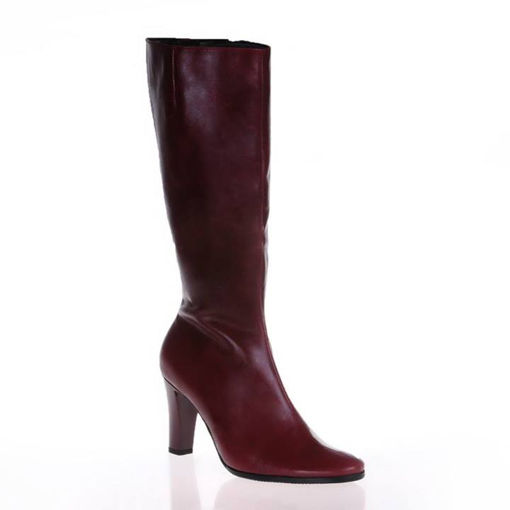 Cizme Carmi 2 cu toc piele naturala, disponibile pe orice culoare - visiniu