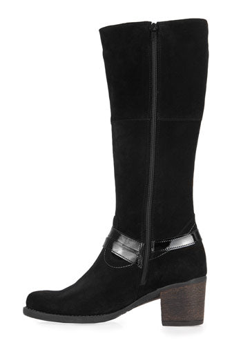 Cizme dama piele intoarsa Negru - Bev
