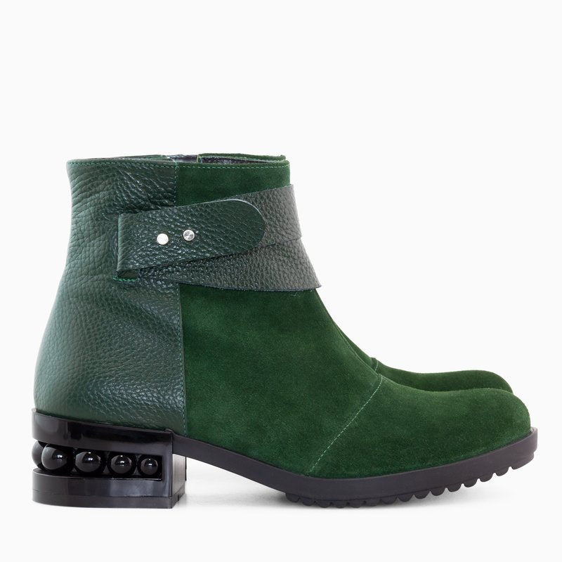 Ghete Dama Piele Verde Erin D40   - Orice Culoare