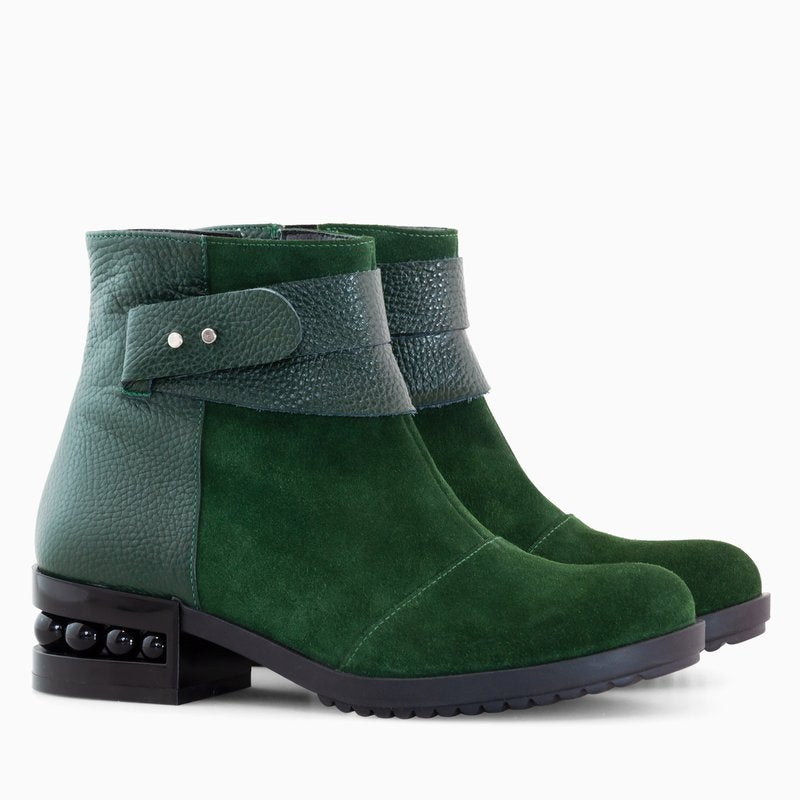 Ghete Dama Piele Verde Erin D40   - Orice Culoare
