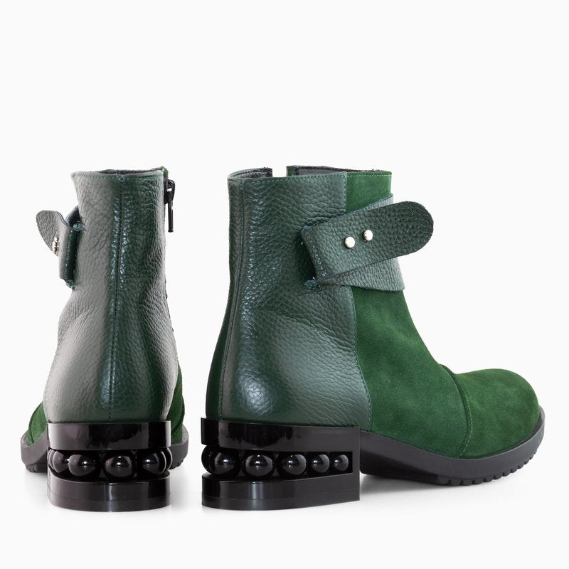 Ghete Dama Piele Verde Erin D40   - Orice Culoare