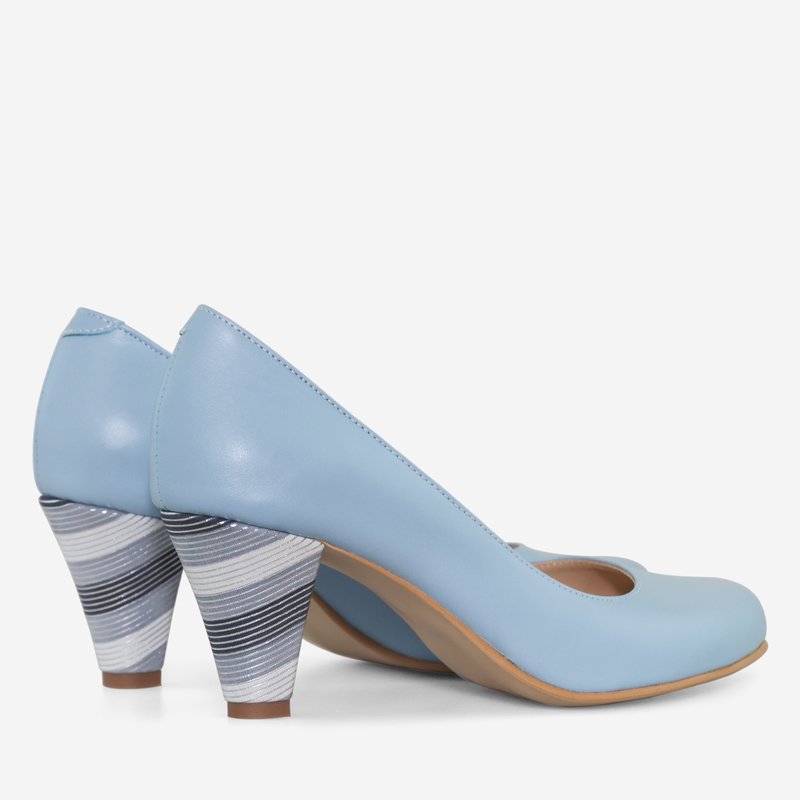 Pantofi Piele Bleu Toc Mic Comod D45 - orice culoare