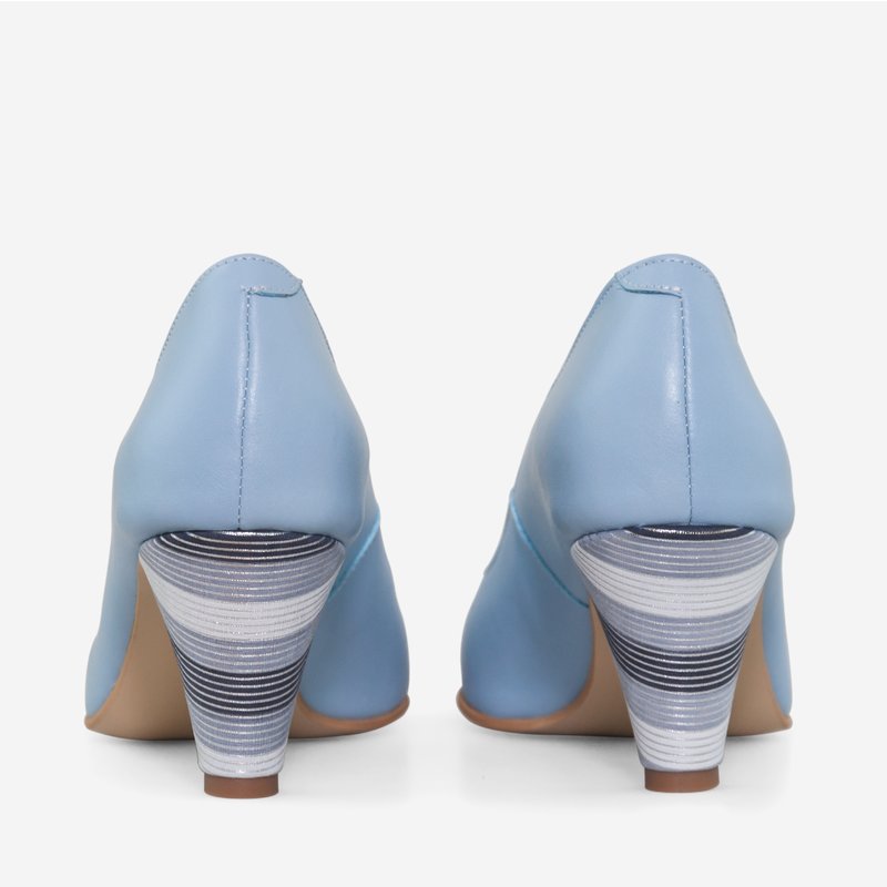 Pantofi Piele Bleu Toc Mic Comod D45 - orice culoare