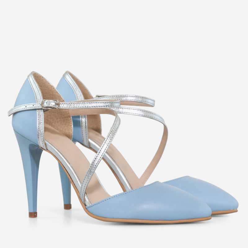 Pantofi Stiletto Piele Bleu Virginia D60 - orice culoare