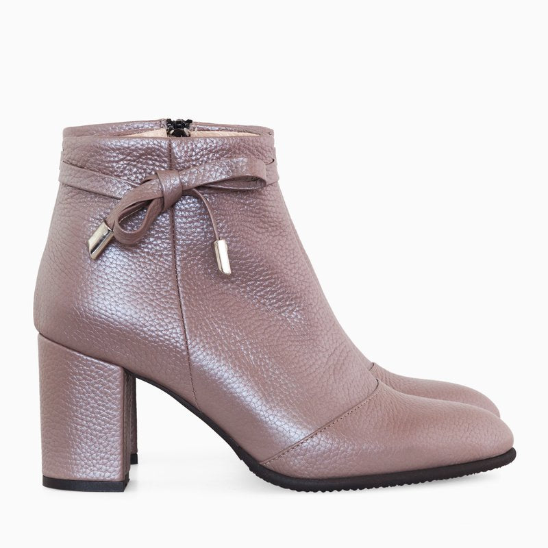 Botine Piele Naturala Grej Annia D4 - Orice Culoare