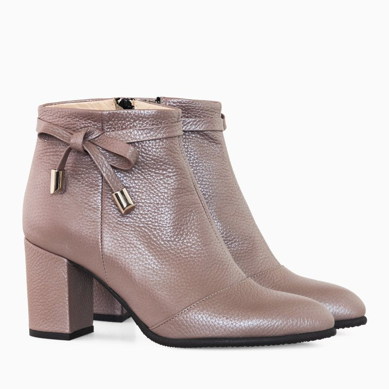 Botine Piele Naturala Grej Annia D4 - Orice Culoare