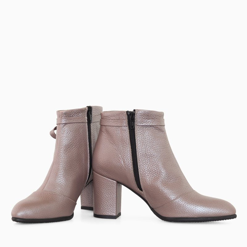Botine Piele Naturala Grej Annia D4 - Orice Culoare