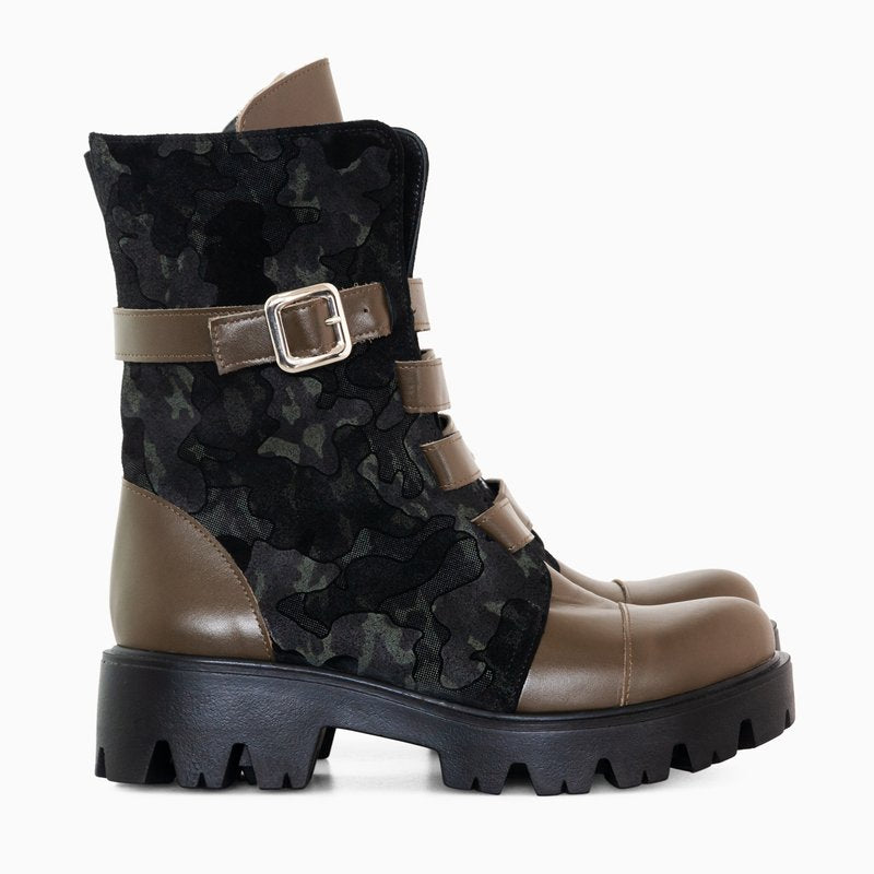 Bocanci Piele Naturala Maro Olivia D15 - Orice Culoare