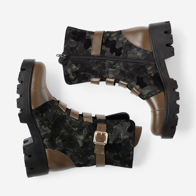 Bocanci Piele Naturala Maro Olivia D15 - Orice Culoare