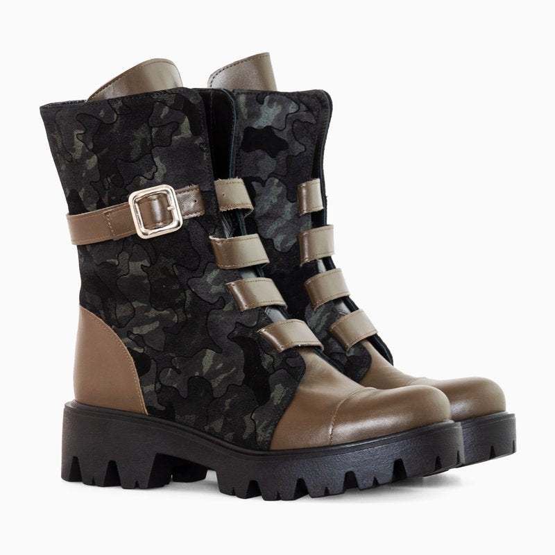 Bocanci Piele Naturala Maro Olivia D15 - Orice Culoare