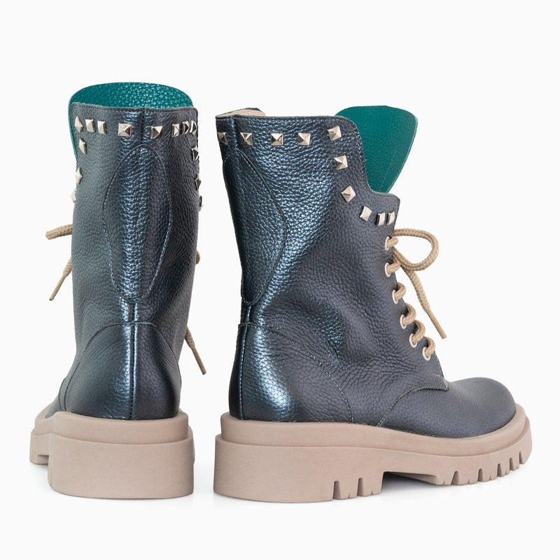 Bocanci Dama Piele Gri Inchis Kara D10 - Orice Culoare