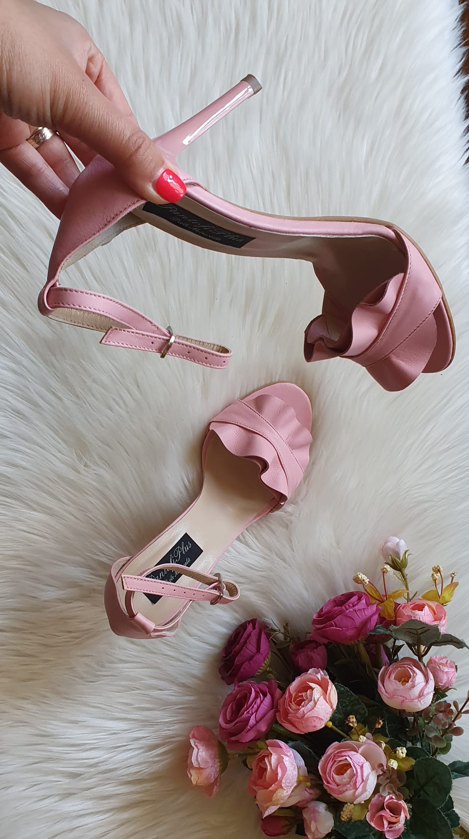 Sandale Piele Fucsia Anais Toc Cui C16  - orice culoare