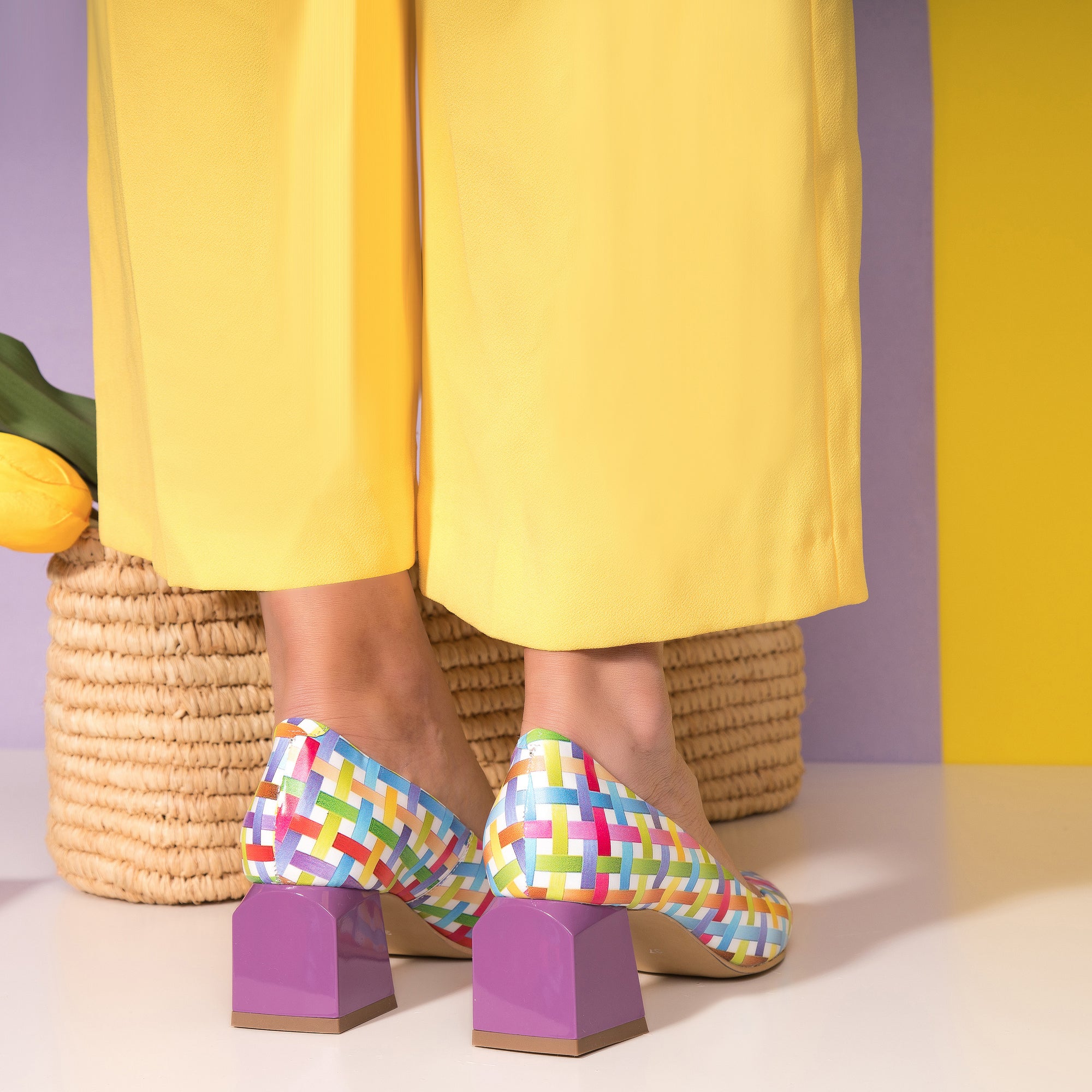 Pantofi Comod Piele Color Toc Retro C73 - orice culoare