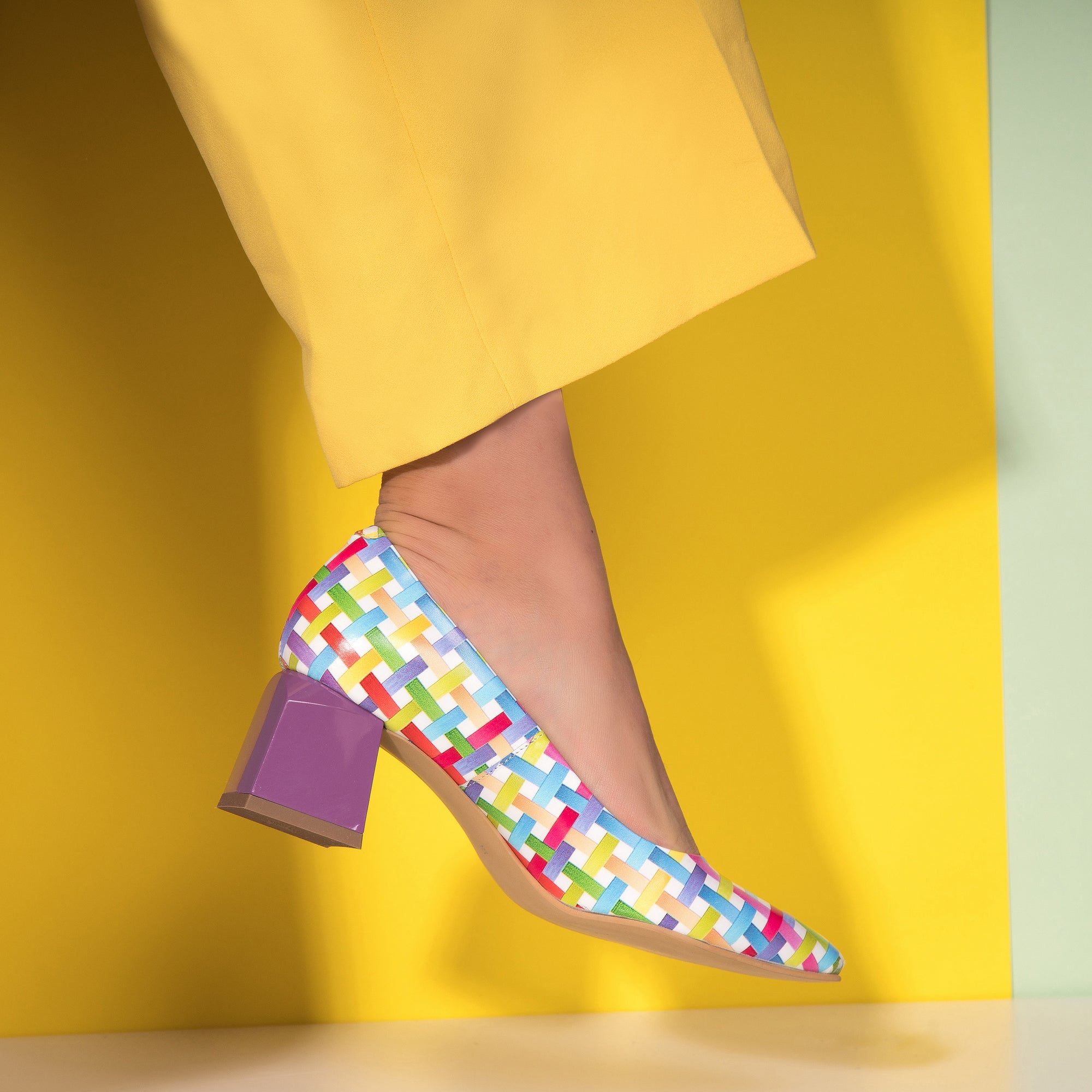 Pantofi Comod Piele Color Toc Retro C73 - orice culoare