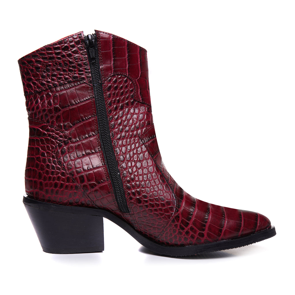 Ciocate piele imprimeu sarpe bordo A6 - Orice Culoare