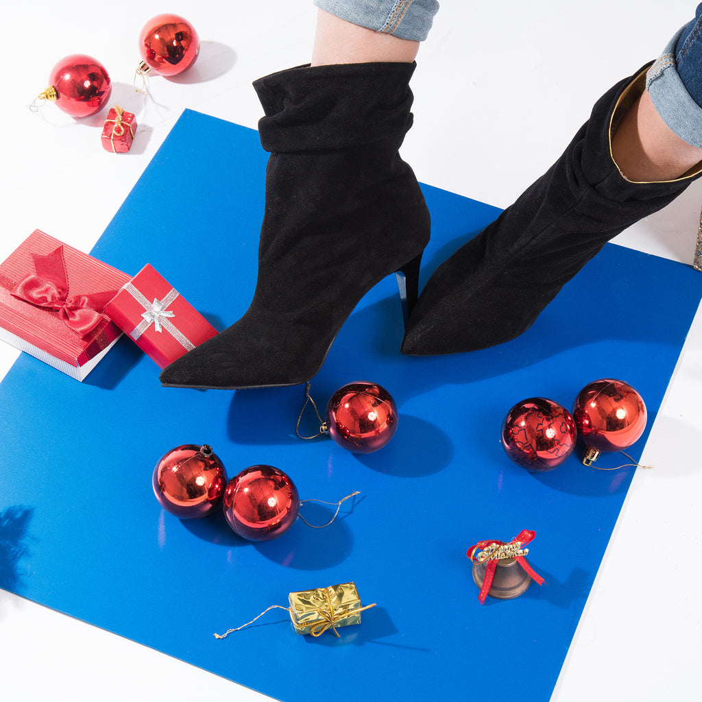Botine Piele Intoarsa Fronsate Mini C7 - Orice Culoare