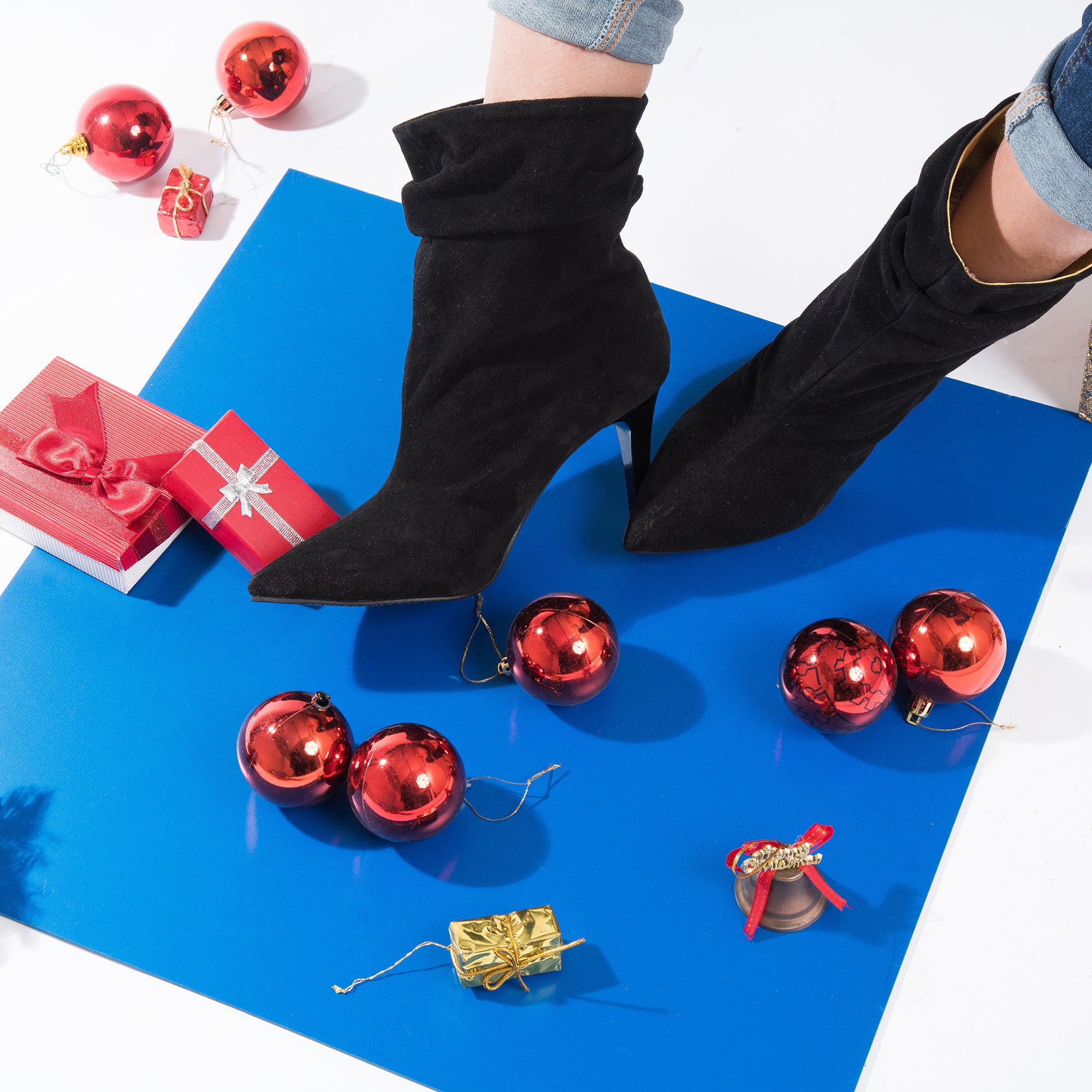 Botine Piele Intoarsa Fronsate Mini C7 - Orice Culoare