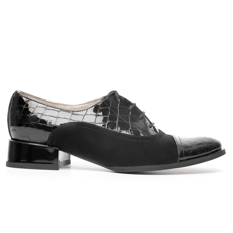 Pantofi Oxford 4 piele croco negru - orice culoare