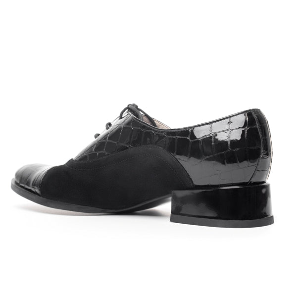 Pantofi Oxford 4 piele croco negru - orice culoare