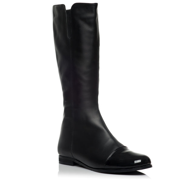 Cizme dama piele naturala Clair, talpa joasa Negru -  orice culoare