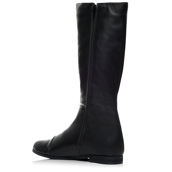 Cizme dama piele naturala Clair, talpa joasa Negru -  orice culoare