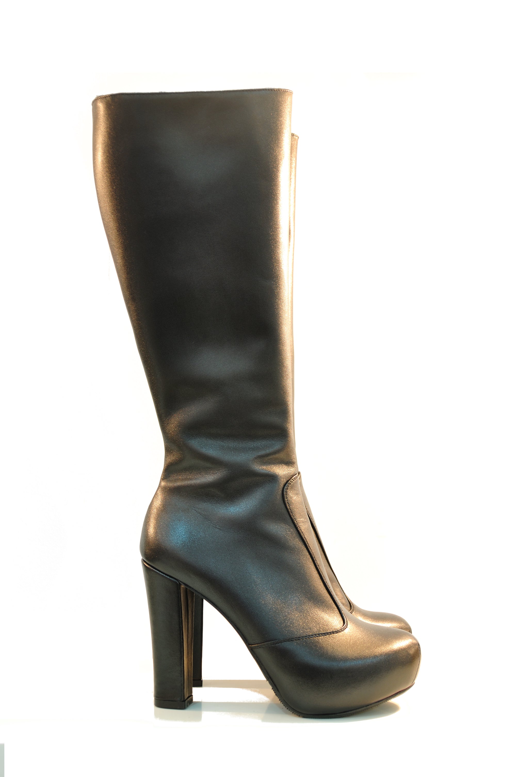Cizme Daily din piele naturala cu toc D6,orice culoare-negre