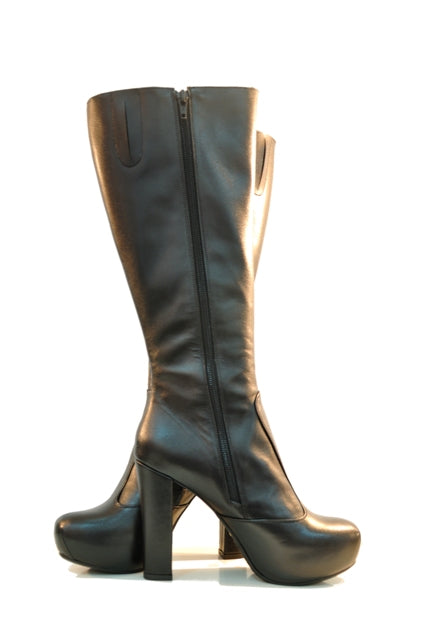Cizme Daily din piele naturala cu toc D6,orice culoare-negre
